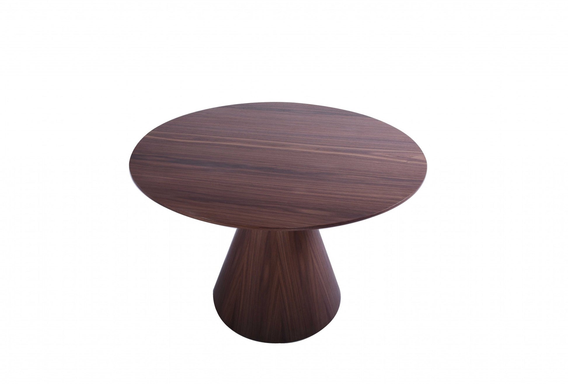 HomeRoots 47 x 47 x 30 Walnut Veneer Round Dining Table