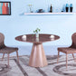 HomeRoots 47 x 47 x 30 Walnut Veneer Round Dining Table