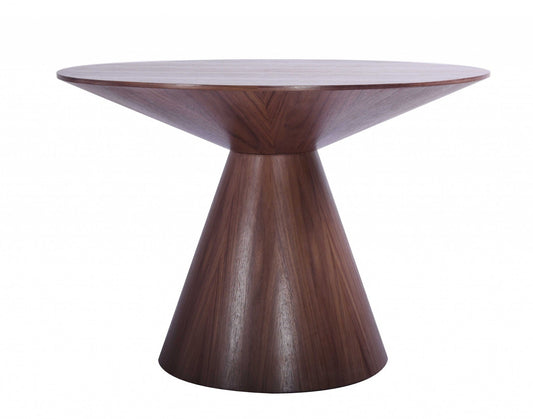 HomeRoots 47 x 47 x 30 Walnut Veneer Round Dining Table
