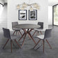 HomeRoots 47 x 47 x 30 Walnut Veneer Solid Wood Extendable Dining Table