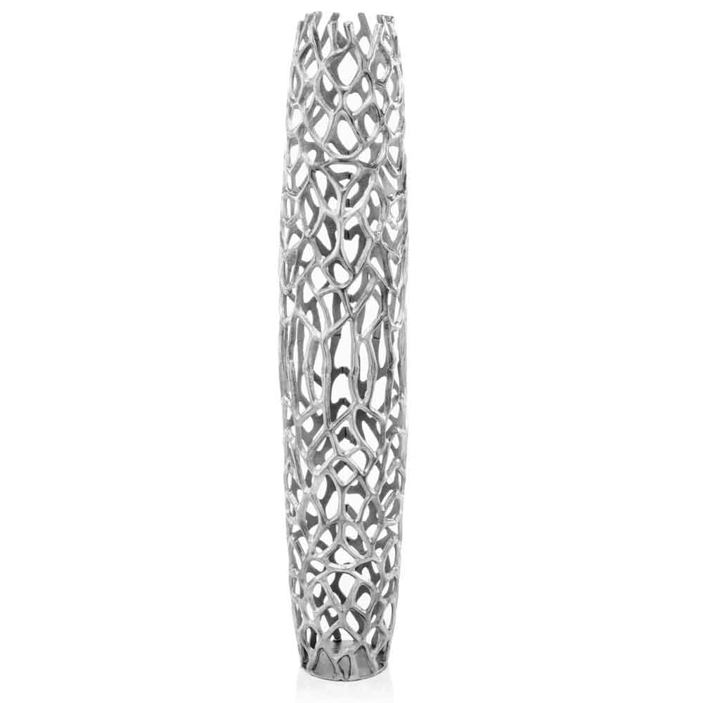 HomeRoots 47'H Rough Silver XXL Twigs Barrel Floor Vase