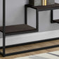 HomeRoots 48" Frame Console Table With Storage in Brown and Black Finish