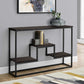 HomeRoots 48" Frame Console Table With Storage in Brown and Black Finish