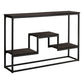 HomeRoots 48" Frame Console Table With Storage in Brown and Black Finish
