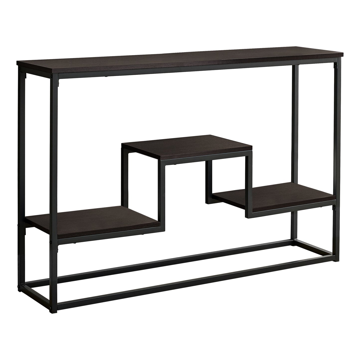 HomeRoots 48" Frame Console Table With Storage in Brown and Black Finish