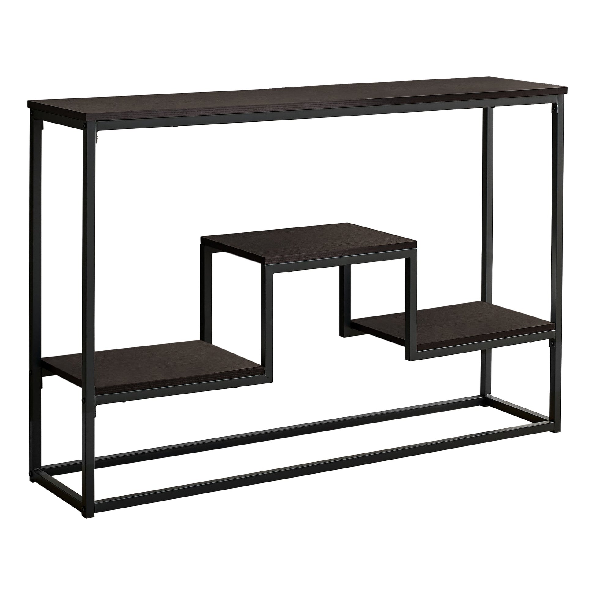 HomeRoots 48" Frame Console Table With Storage in Brown and Black Finish