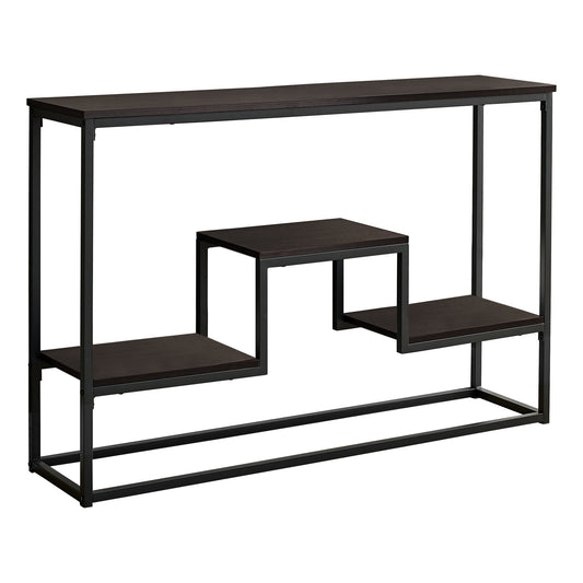 HomeRoots 48" Frame Console Table With Storage in Brown and Black Finish