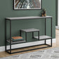 HomeRoots 48" Frame Console Table With Storage in Gray and Black Finish