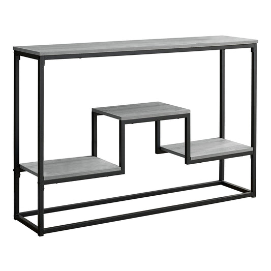 HomeRoots 48" Frame Console Table With Storage in Gray and Black Finish