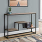HomeRoots 48" Frame Console Table With Storage in Taupe and Black Finish