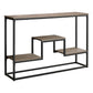 HomeRoots 48" Frame Console Table With Storage in Taupe and Black Finish