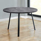 HomeRoots 48" Round Dining Room Table With Black Reclaimed Wood And Black Metal