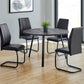 HomeRoots 48" Round Dining Room Table With Black Reclaimed Wood And Black Metal