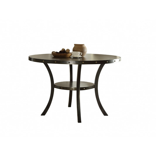 HomeRoots 48" Round Dining Table In Oak Finish