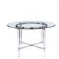 HomeRoots 48" Striking Round Acrylic Dining Table With Glass Top