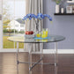 HomeRoots 48" Striking Round Acrylic Dining Table With Glass Top