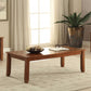 HomeRoots 48" x 24" x 16" 3-Piece Cherry Coffee And End Table Set