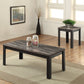 HomeRoots 48" x 24" x 18" Faux Marble And Black Pack Coffee And End Table in Set of Two