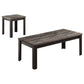 HomeRoots 48" x 24" x 18" Faux Marble And Black Pack Coffee And End Table in Set of Two