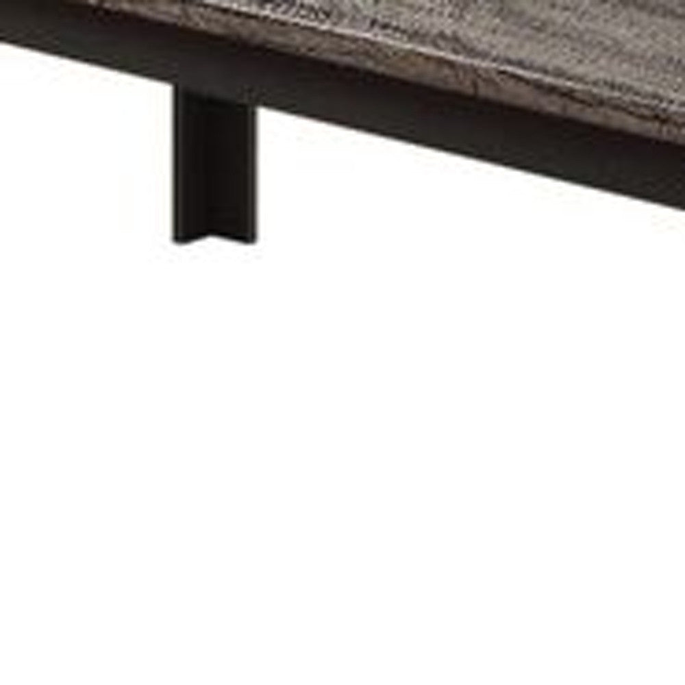 HomeRoots 48" x 24" x 18" Faux Marble And Black Pack Coffee And End Table in Set of Two