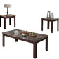 HomeRoots 48" x 24" x 18" Faux Marble And Cherry Coffee And End Table in Set of Three