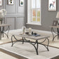HomeRoots 48" x 24" x 19" 3-Piece Coffee And End Set With Gray Oak And Black Finish