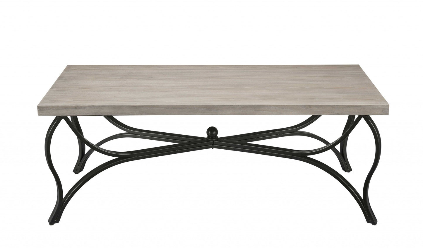 HomeRoots 48" x 24" x 19" 3-Piece Coffee And End Set With Gray Oak And Black Finish