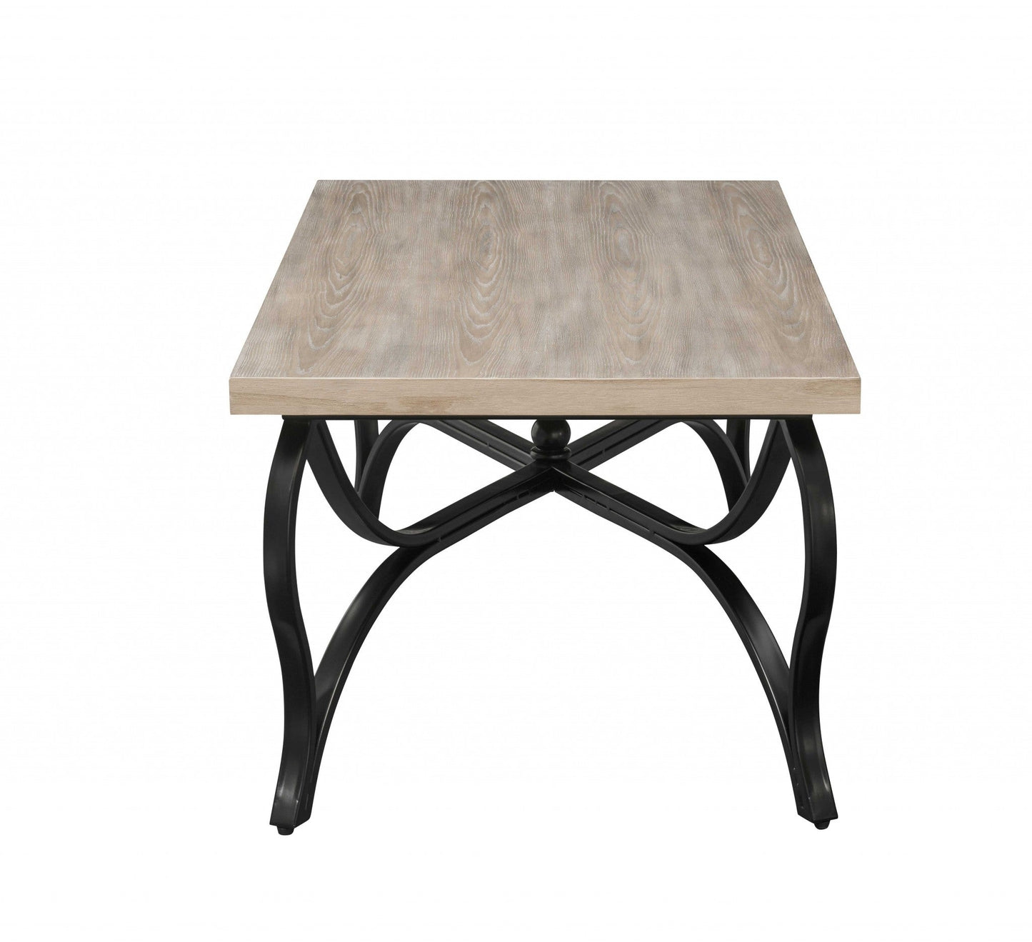 HomeRoots 48" x 24" x 19" 3-Piece Coffee And End Set With Gray Oak And Black Finish