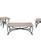 HomeRoots 48" x 24" x 19" 3-Piece Coffee And End Set With Gray Oak And Black Finish