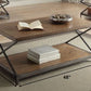 HomeRoots 48' x 24' x 20' Oak And Antique Black Coffee Table