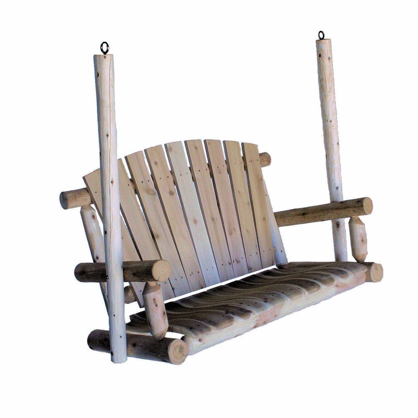 HomeRoots 48" x 24" x 48" Natural Wood Porch Swing