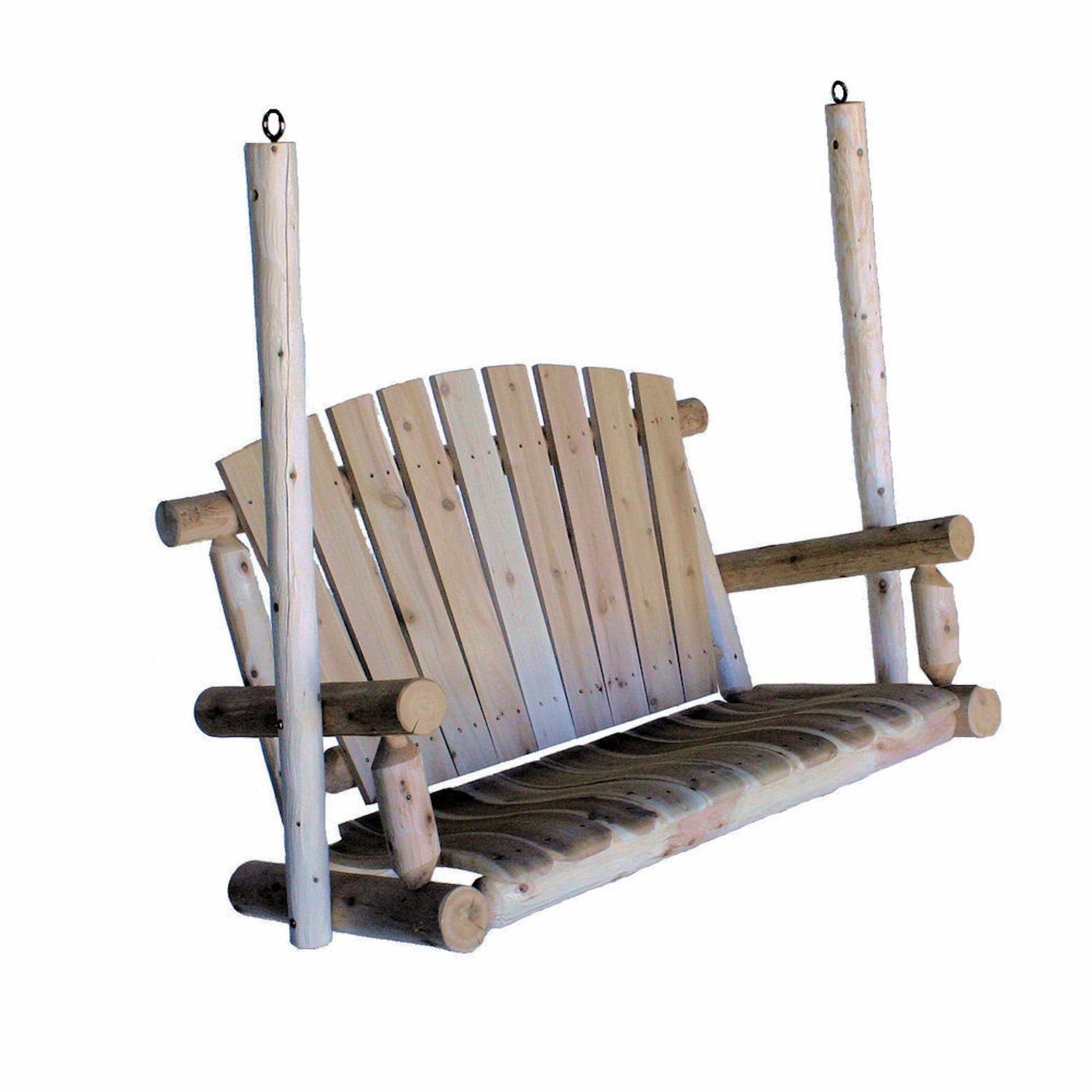 HomeRoots 48" x 24" x 48" Natural Wood Porch Swing
