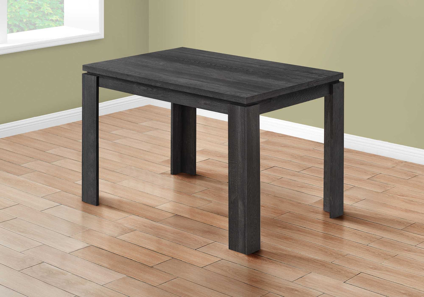 HomeRoots 48" x 32" x 30.5 " Black Reclaimed Wood-Look Dining Table