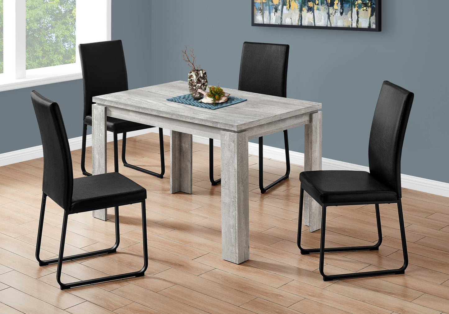 HomeRoots 48" x 32" x 30.5 " Grey Reclaimed Wood-Look Dining Table