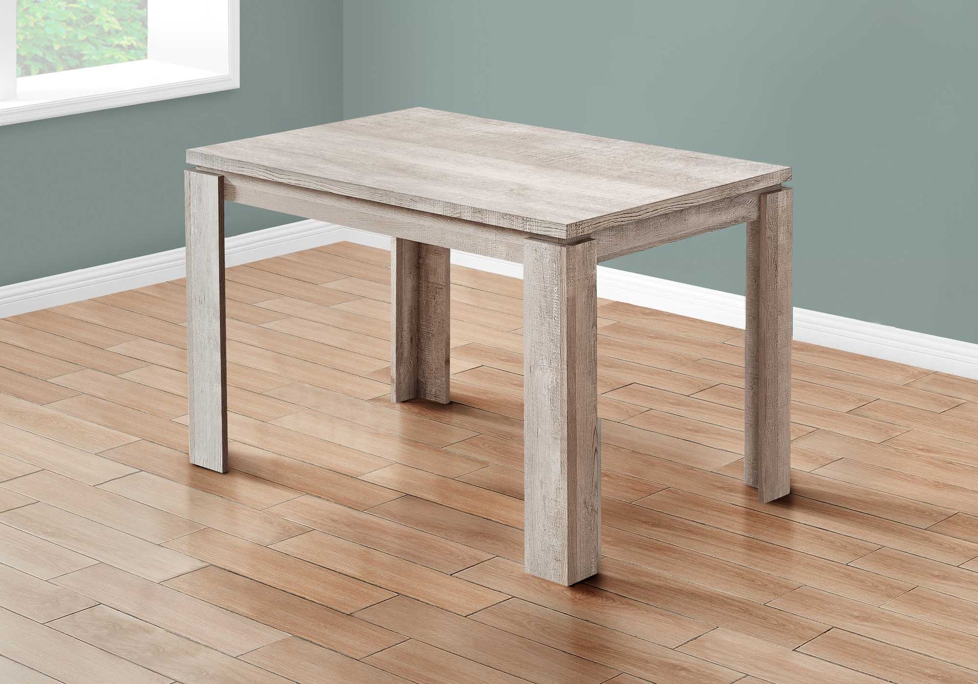 HomeRoots 48" x 32" x 30.5 " Taupe Reclaimed Wood-Look Dining Table