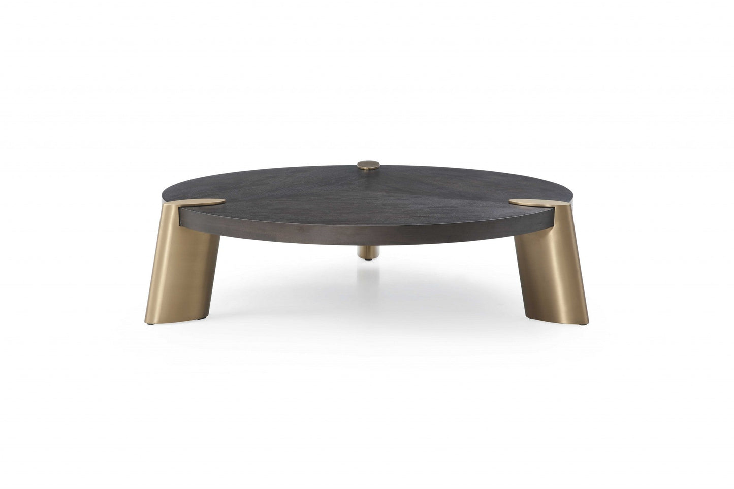 HomeRoots 48 x 48 x 13 Wenge Veneer Stainless Steel Coffee Table