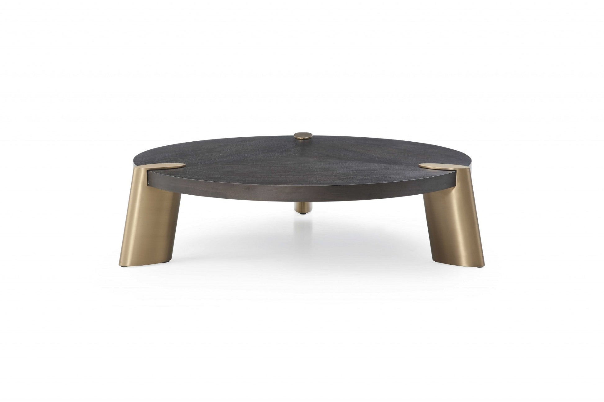 HomeRoots 48 x 48 x 13 Wenge Veneer Stainless Steel Coffee Table
