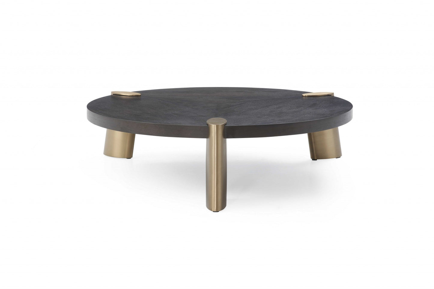 HomeRoots 48 x 48 x 13 Wenge Veneer Stainless Steel Coffee Table