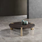 HomeRoots 48 x 48 x 13 Wenge Veneer Stainless Steel Coffee Table