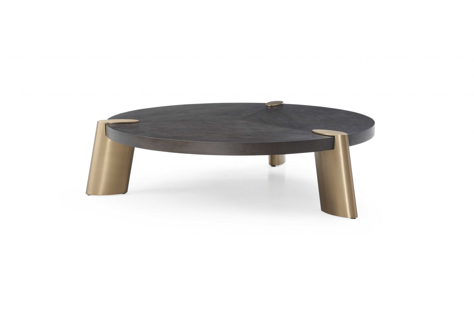 HomeRoots 48 x 48 x 13 Wenge Veneer Stainless Steel Coffee Table