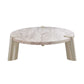 HomeRoots 48 x 48 x 17 White Marble Coffee Table
