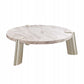 HomeRoots 48 x 48 x 17 White Marble Coffee Table