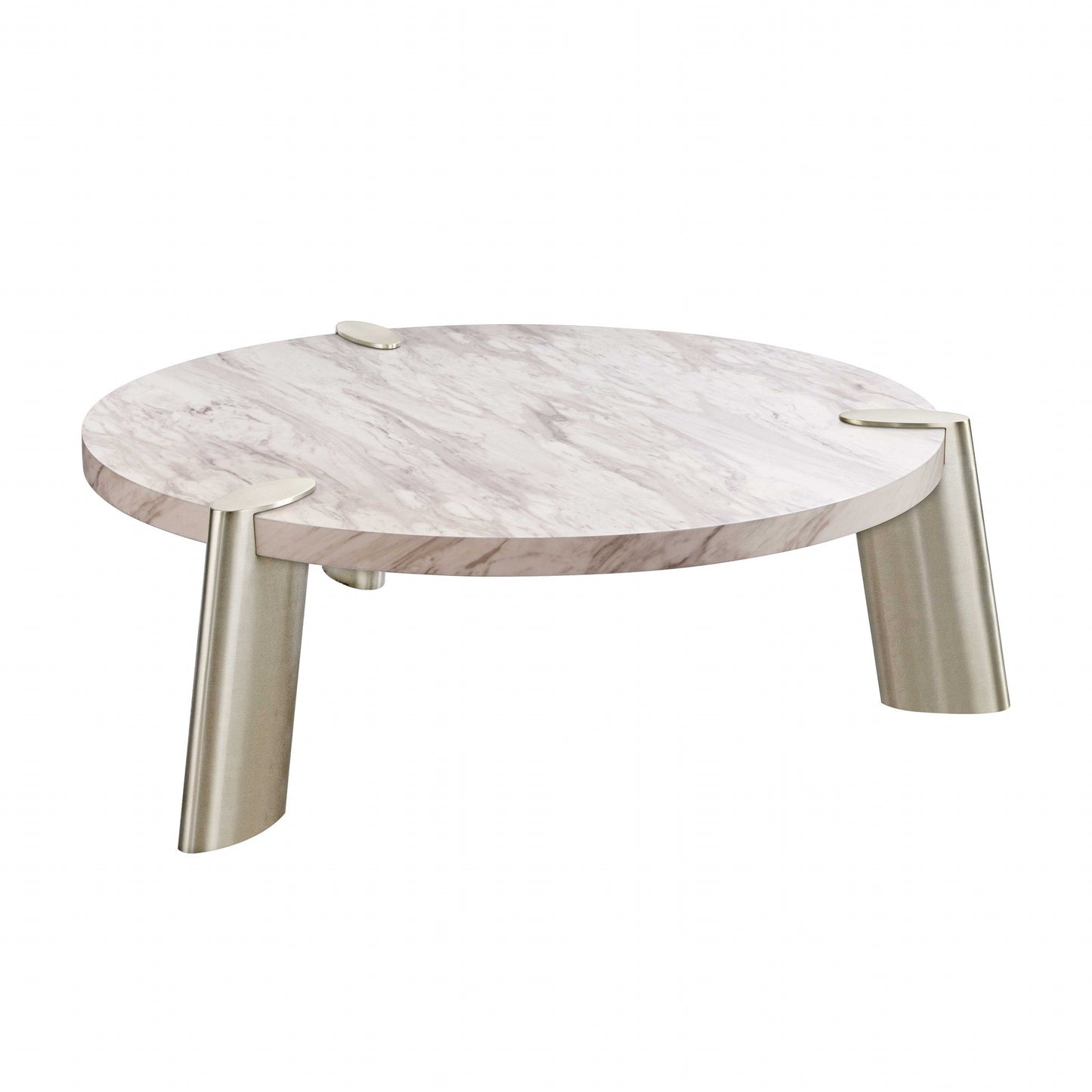 HomeRoots 48 x 48 x 17 White Marble Coffee Table