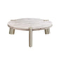 HomeRoots 48 x 48 x 17 White Marble Coffee Table