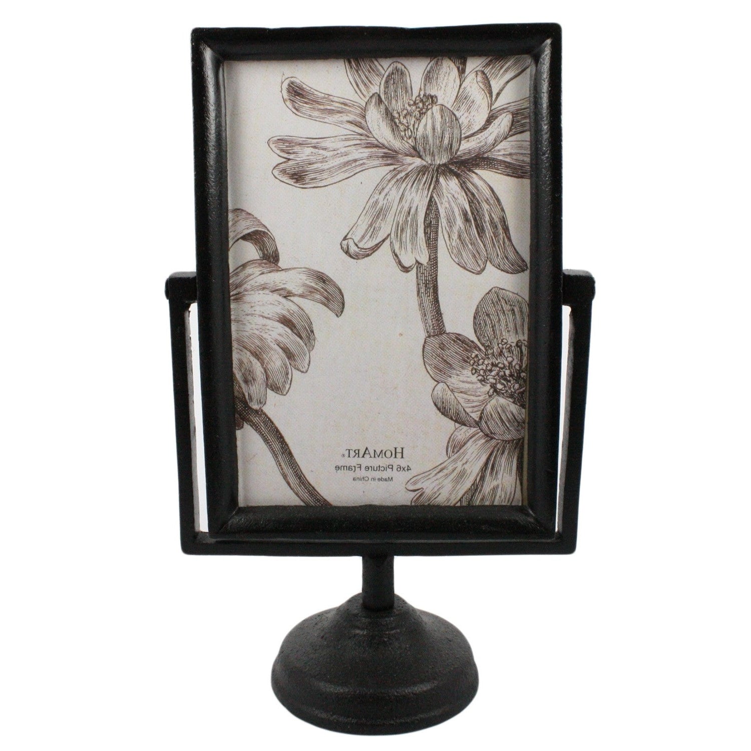 HomeRoots 4x6 Black Metal Pedestal Frame