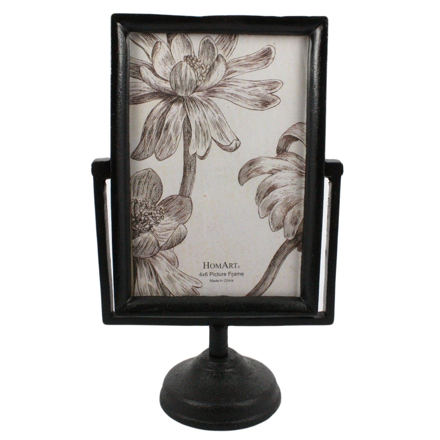 HomeRoots 4x6 Black Metal Pedestal Frame