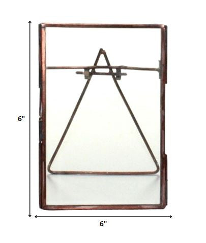 HomeRoots 4x6 Bronze Metal Vertical Glass Frame