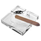 HomeRoots 5" Hand Crafted Square Crystal Cigar Ash Tray in Clear Finish