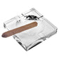 HomeRoots 5" Hand Crafted Square Crystal Cigar Ash Tray in Clear Finish