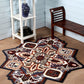 HomeRoots 5' Maroon and Gray Medallion Area Rug